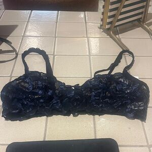 Hanky Panky Midnight Blue Lace Bralette S NWT